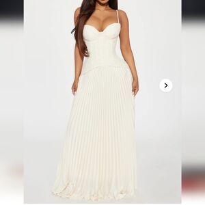 Daniella Lace Corset Pleated Maxi Dress